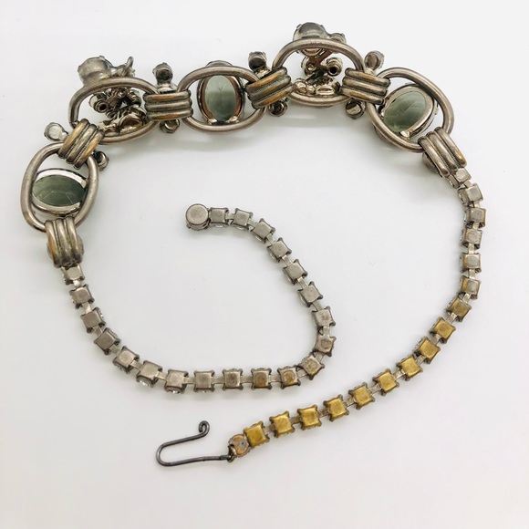 Vintage Juliana Grey Rhinestone 5 Link Necklace - Picture 8 of 16